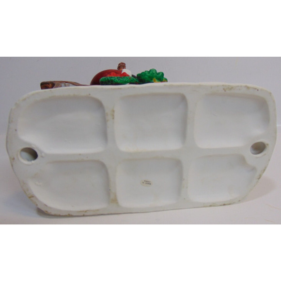 Vintage Christmas Santa Clause With Sleigh Centerpiece Presents Decor Box 10.5" - Picture 12 of 16